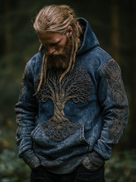 Men's Viking Celtic Knot Tree Of Life Vintage Art Hoodie