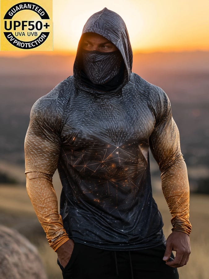 Men's Outdoor Sun Protection Breathable Cool Hooded Sun Protection Long Sleeve Top