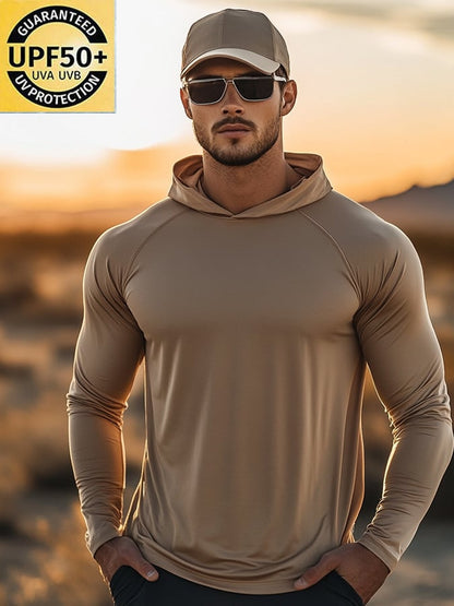 Men's Outdoor Sun Protection Cool Hooded Sun Protection Long Sleeve Top