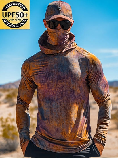Men's Outdoor Sun Protection Breathable Cool Hooded Sun Protection Long Sleeve Top