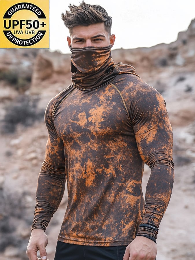 Men's Outdoor Sun Protection Breathable Cool Hooded Sun Protection Long Sleeve Top