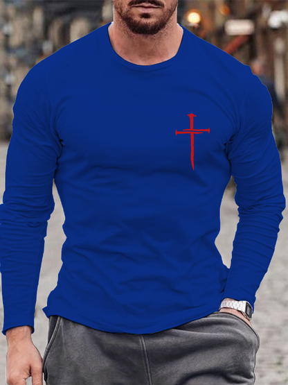 Red Cross Cotton Long Sleeve T-Shirt