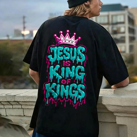 Jesus Is King Of Kings Printed Men's T-shirt