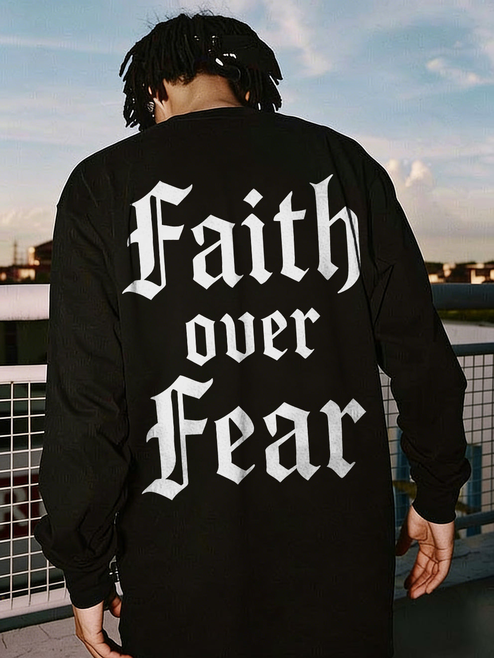 Faith Over Fear Printed Men's Sweatshirt