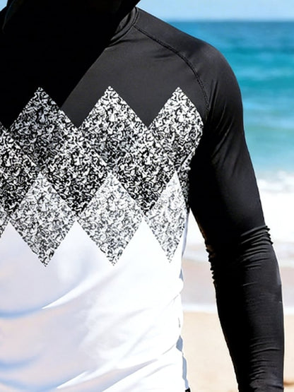 Men's Outdoor Sun Protection Breathable Cool Hooded Sun Protection Long-Sleeved Top