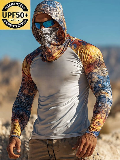 Men's Outdoor Sun Protection Breathable Cool Hooded Sun Protection Long Sleeve Top