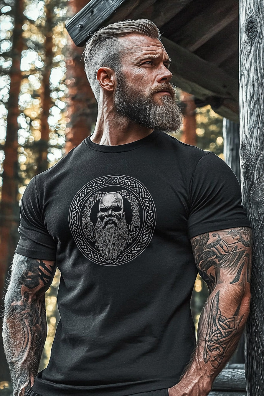 Nordic Viking Warrior Totem Digital Printed T-shirt