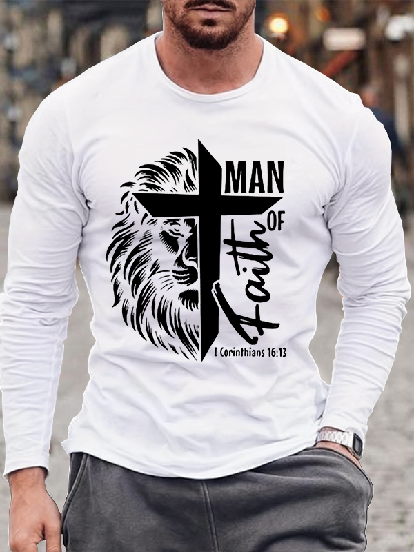 Faith of man Christian Cotton Long Sleeve T-Shirt