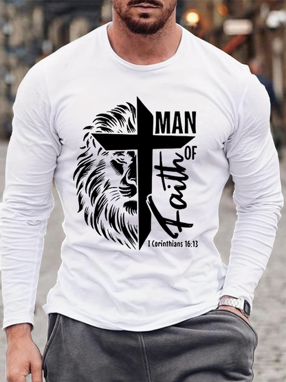 Faith of man Christian Cotton Long Sleeve T-Shirt