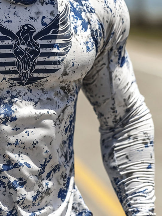 Men's Navy Outdoor Sun Protection Breathable Hooded Long-Sleeved Sunscreen Shirt