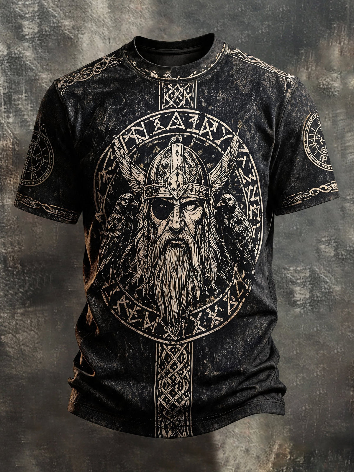Men's Vintage Viking-Print T-Shirt