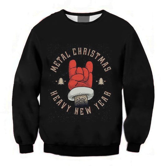 Christmas Gloves Rock Print Unisex Oversized Sweatshirt