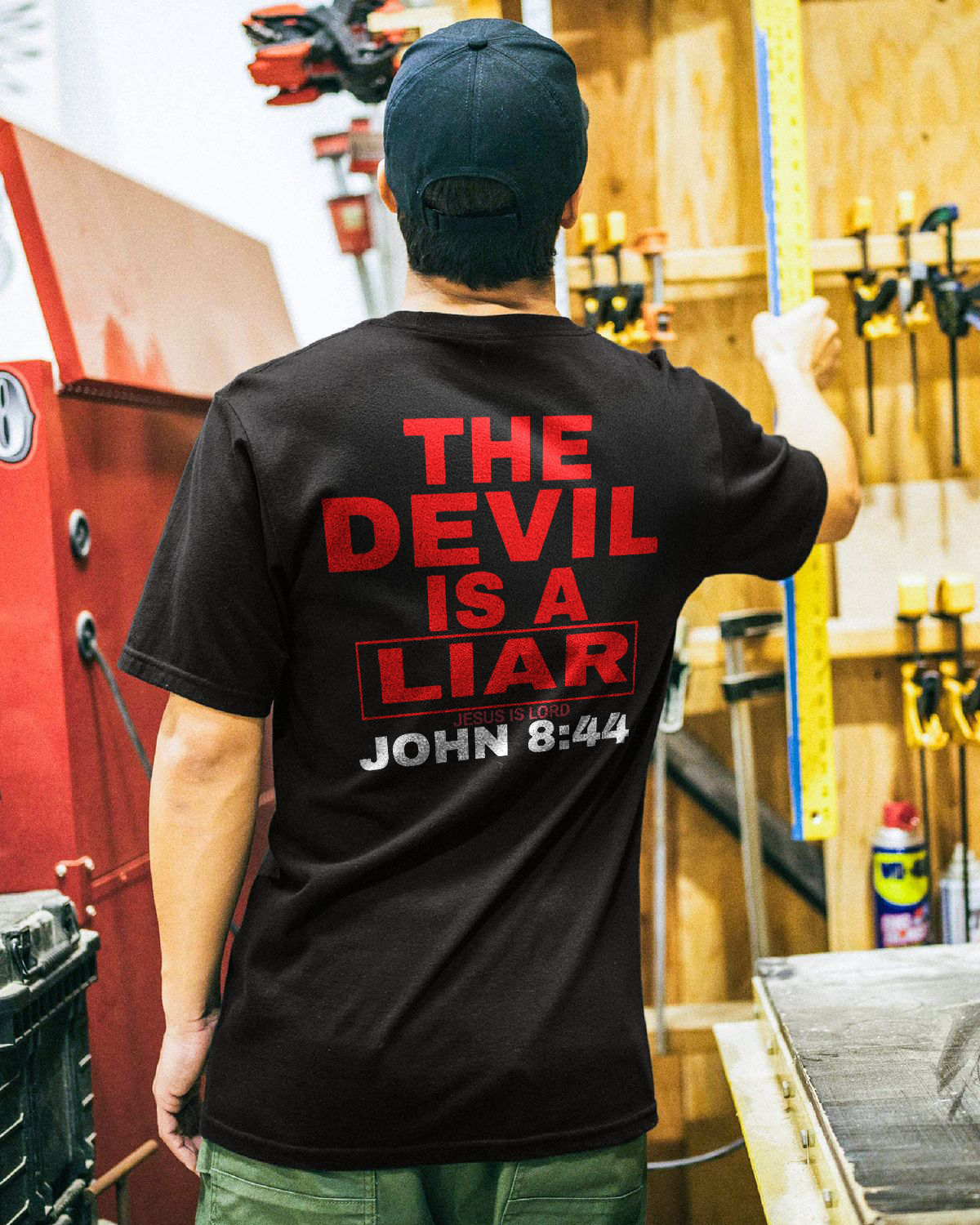 The Devil Is A Liar. John 8:44. Jesus Is Lord Printed Men's T-shirt