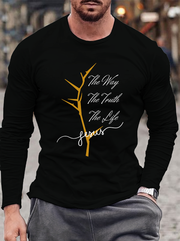 Jesus The Way The Truth The Life  Cotton Long Sleeve T-Shirt