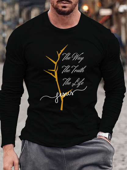 Jesus The Way The Truth The Life  Cotton Long Sleeve T-Shirt