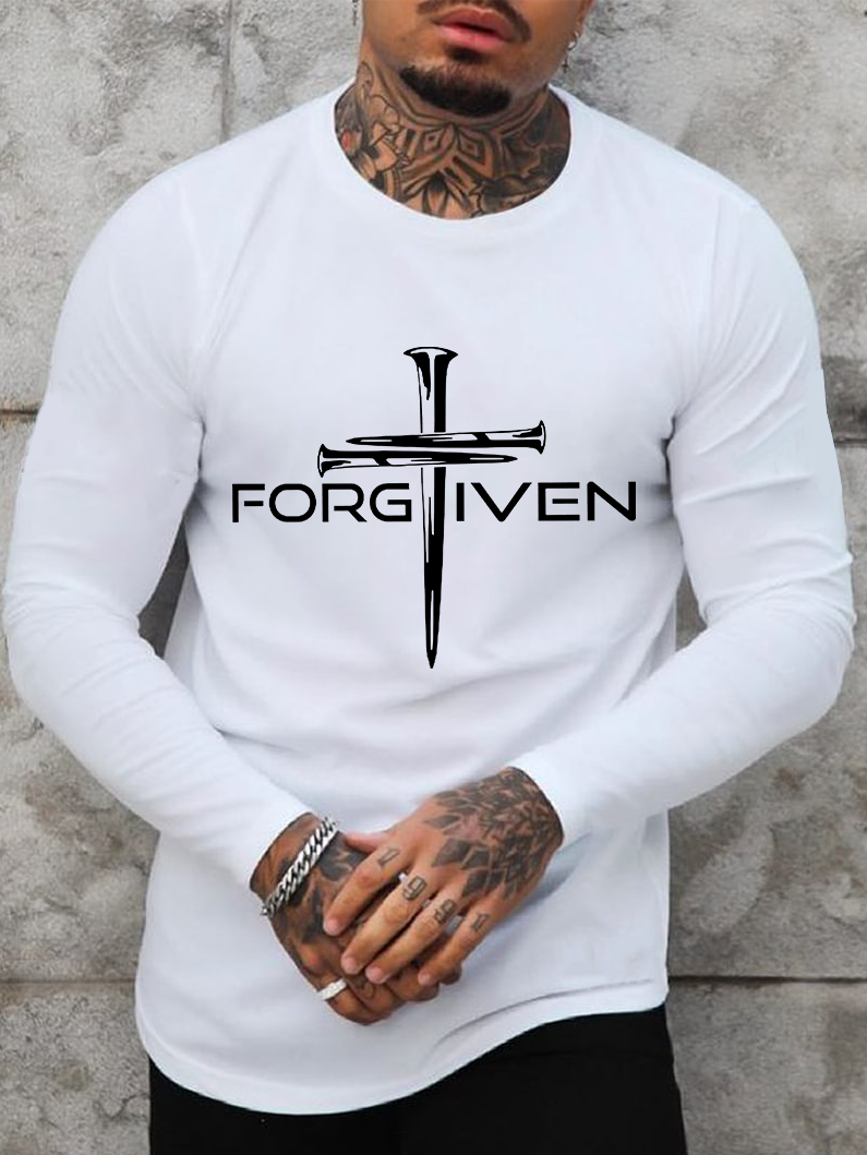 Cross Forgiven Cotton Long Sleeve T-Shirt