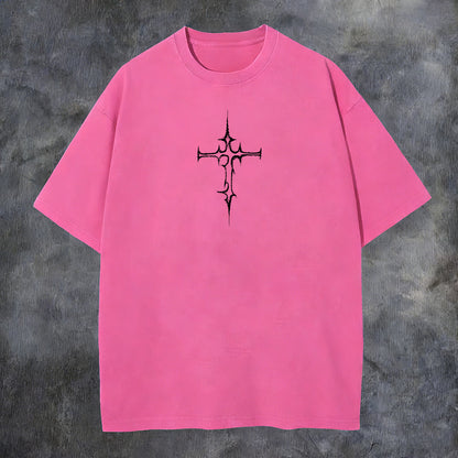 Contradictory Angel Printed Men's Washed Tee