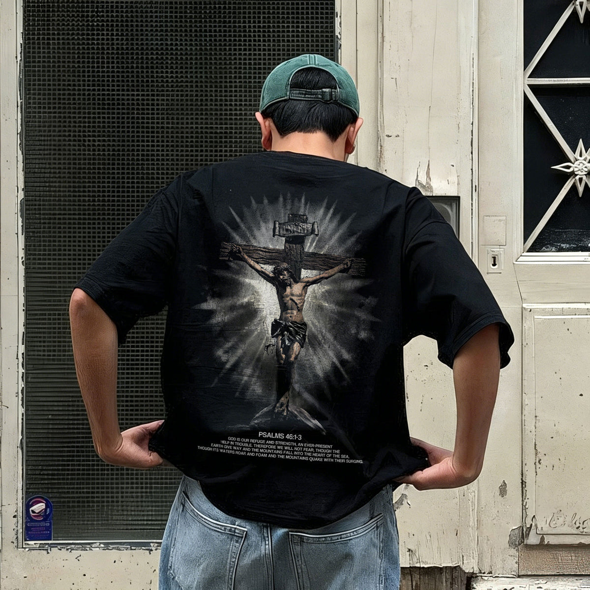 Psalms 46:1-3 Printed Men's T-shirt