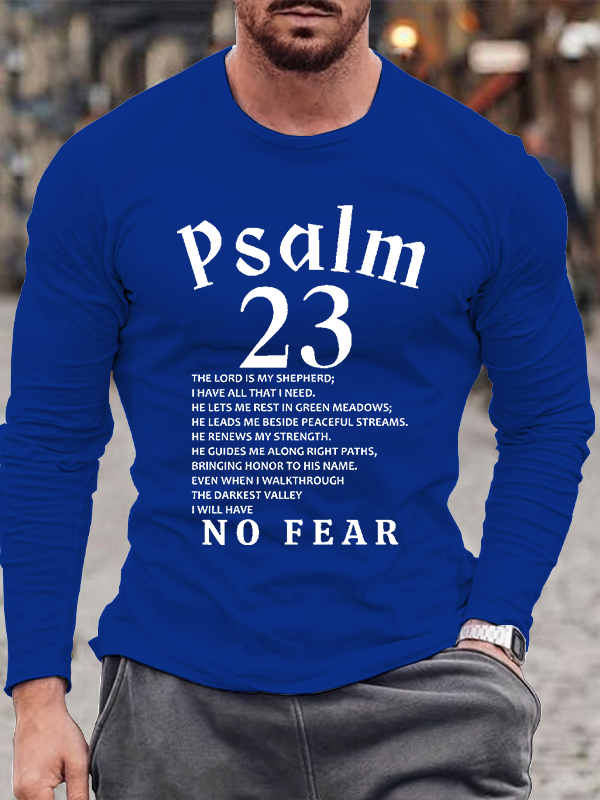 Psalm 23 Christian Cotton Long Sleeve T-Shirt