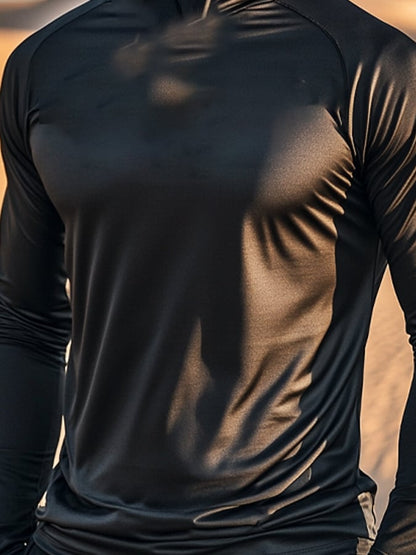 Men's Outdoor Sun Protection Breathable Cool Hooded Sun Protection Long Sleeve Top