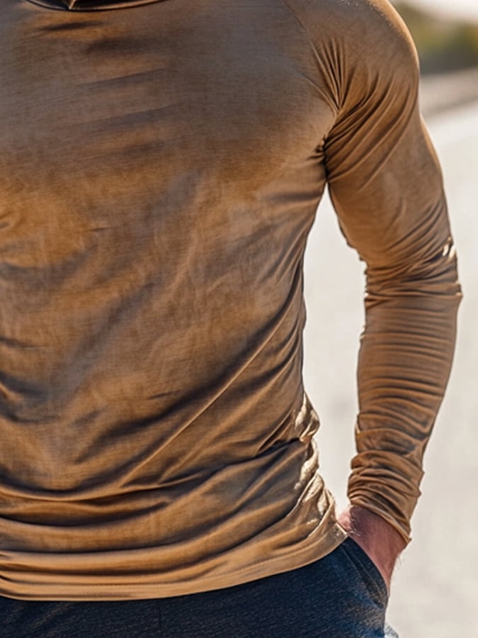 Men's Outdoor Sun Protection Breathable Cool Hooded Sun Protection Long Sleeve Top