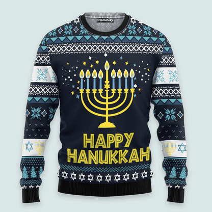 Happy Hanukkah Ugly Christmas Sweater For Men And Women