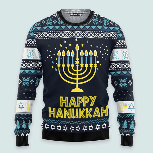 Happy Hanukkah Ugly Christmas Sweater For Men And Women