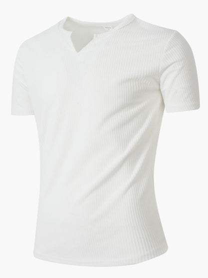 Men's Textured V-Neck T-Shirt