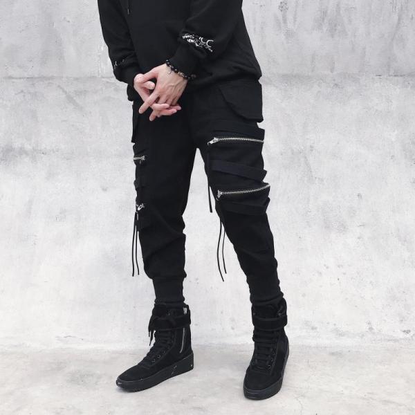 Techwear Goth Punk Multi-pocket Large Mouth Zipper Cargo Pants