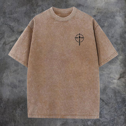 Seek First The Kingdom Of God Printed Oversize Washed T-Shirt