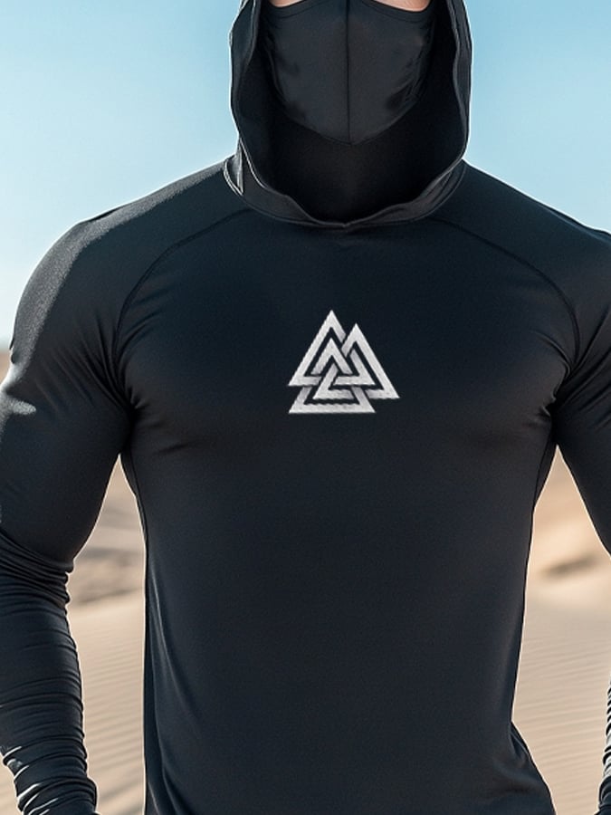 Men's Outdoor Sun Protection Breathable Cool Hooded Sun Protection Long Sleeve Top