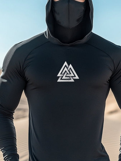 Men's Outdoor Sun Protection Breathable Cool Hooded Sun Protection Long Sleeve Top