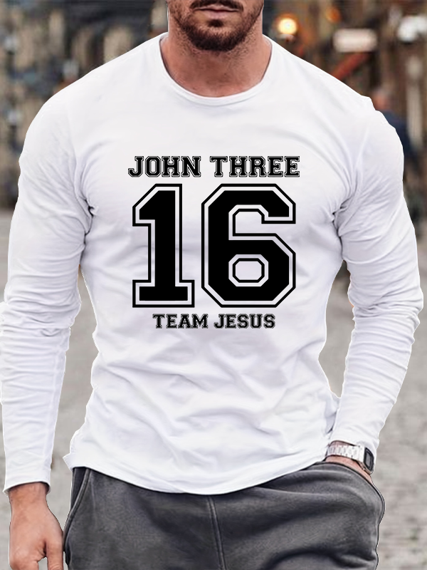 John 3: 16 Christian Cotton Long Sleeve T-Shirt