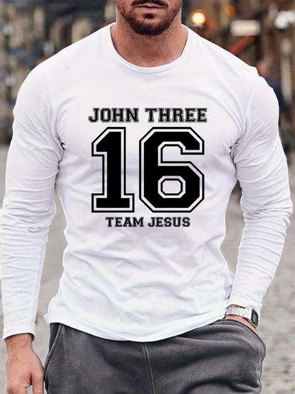 John 3: 16 Christian Cotton Long Sleeve T-Shirt