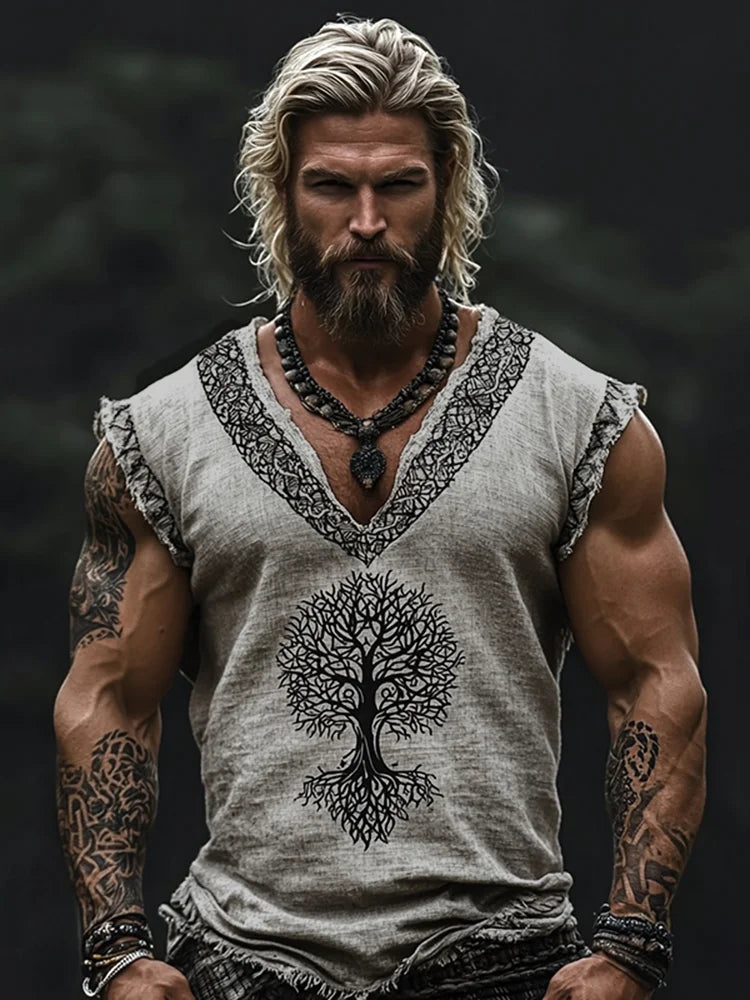 Men's Viking Tree Of Life Inspired Celtic Knot Retro Tank Top