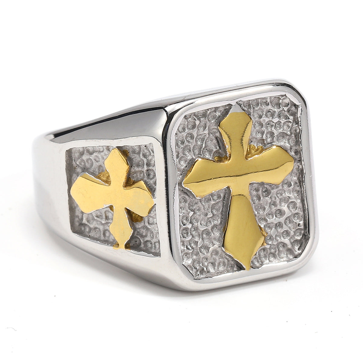 Retro-style Cross Ring