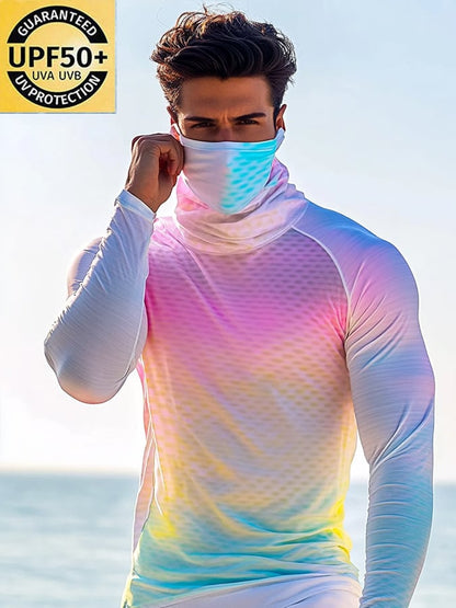 Men's Outdoor Sun Protection Breathable Cool Hooded Sun Protection Long Sleeve Top