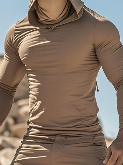 Men's Outdoor Sun Protection Breathable Cool Hooded Sun Protection Long Sleeve Top