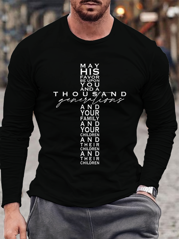 May His Favor Cross Long Sleeve T-Shirt