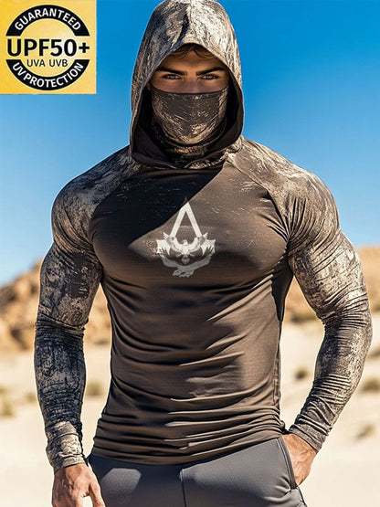 Men's Outdoor Sun Protection Breathable Cool Hooded Sun Protection Long Sleeve Top