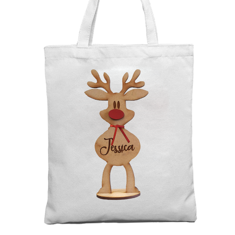 Moose Christmas Gift Tote Bag Canvas Bag