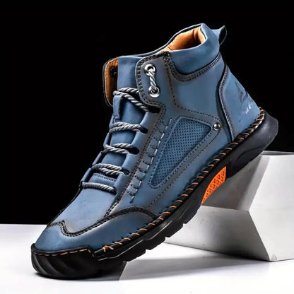 BIG SALE LIMITED STOCK! Men's Comfortable Handmade Leather Boots – Waterproof, Arch Support, Pressure Relief, Spacious Toe Box Outdoor Leather Shoes