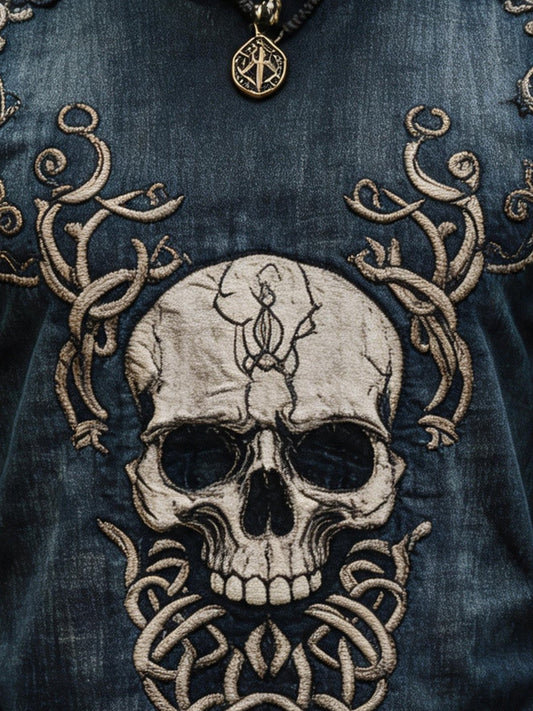 Men's Vintage Viking Print Short-Sleeve T-Shirt