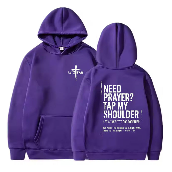 Tap My Shoulder Let’s Pray Christian Hoodie.
