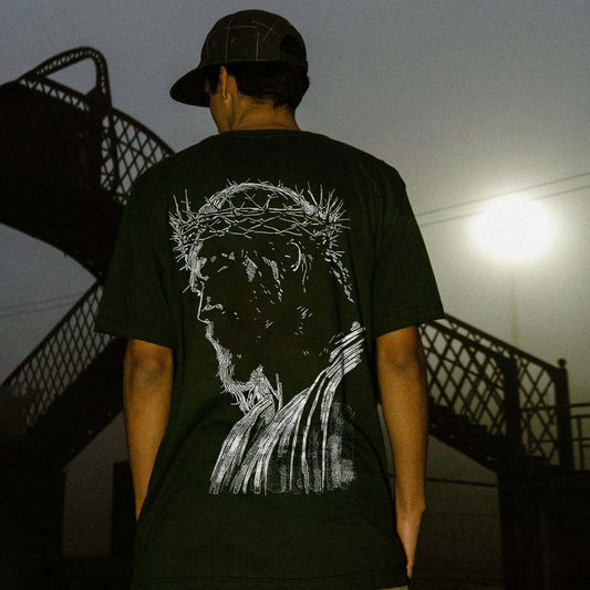 Crown Of Thorns Portrait Printed Men's T-shirt