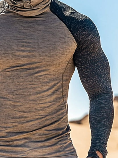 Men's Outdoor Sun Protection Breathable Cool Hooded Sun Protection Long Sleeve Top