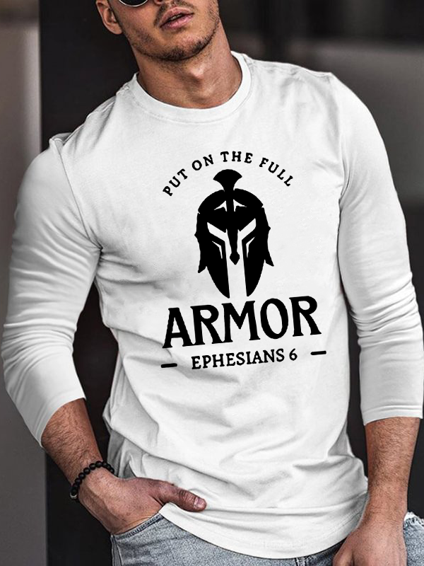 Armor Of God Christian Cotton Long Sleeve T-Shirt