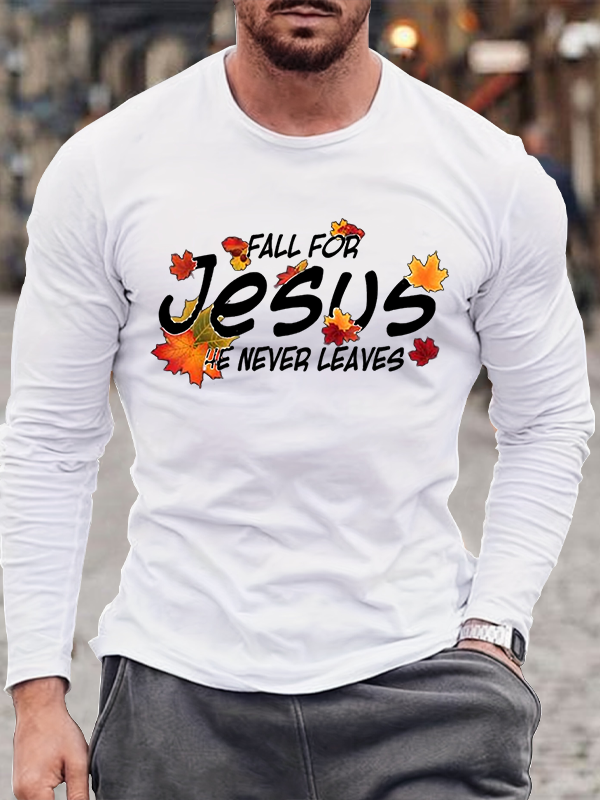 Fall For Jesus Halloween Cotton Long Sleeve T-Shirt