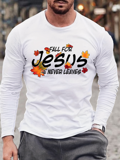 Fall For Jesus Halloween Cotton Long Sleeve T-Shirt