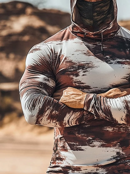 Men's Outdoor Sun Protection Breathable Cool Hooded Sun Protection Long Sleeve Top
